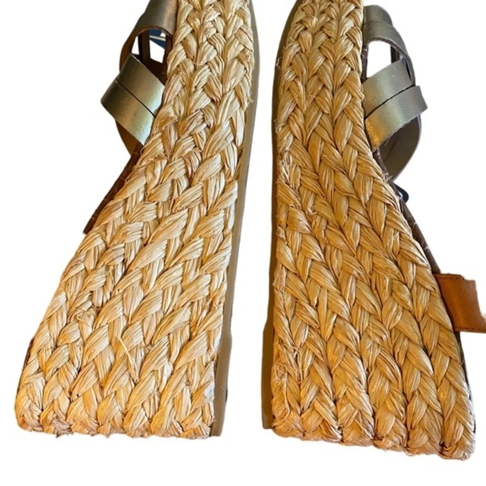 Sam Edelman Darline Espadrilles Women’s Size 7.5 Goldish Sandals 7 1/2 Glitzy